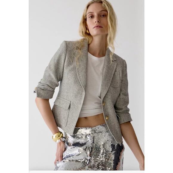 J Crew Shrunken-fit Wool Blazer NWT Size 16 - Picture 1 of 16
